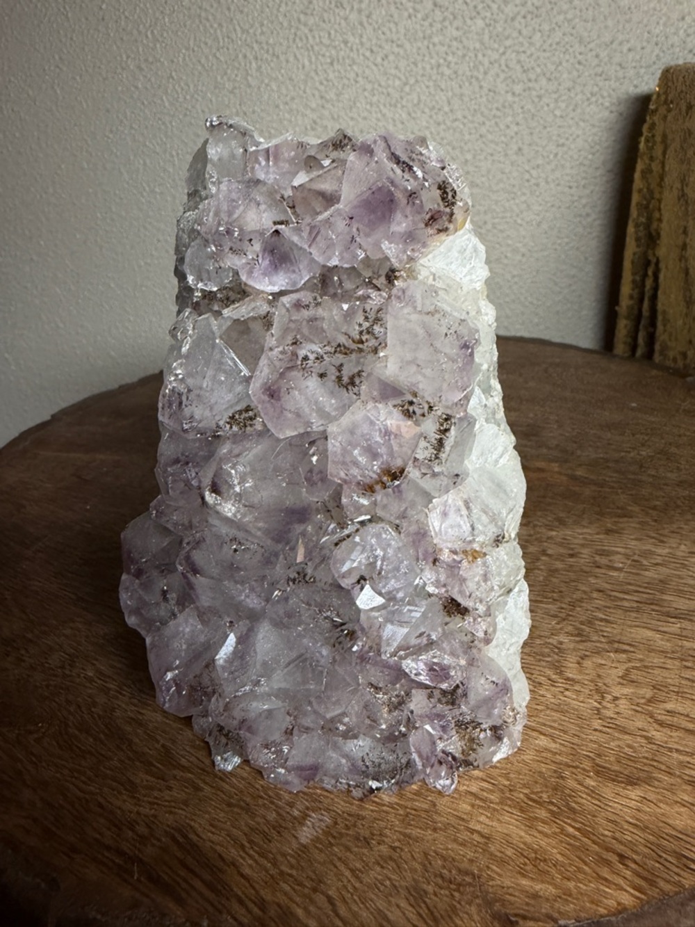 Natural Amethyst Crystal Cluster - Light Purple Gem Display